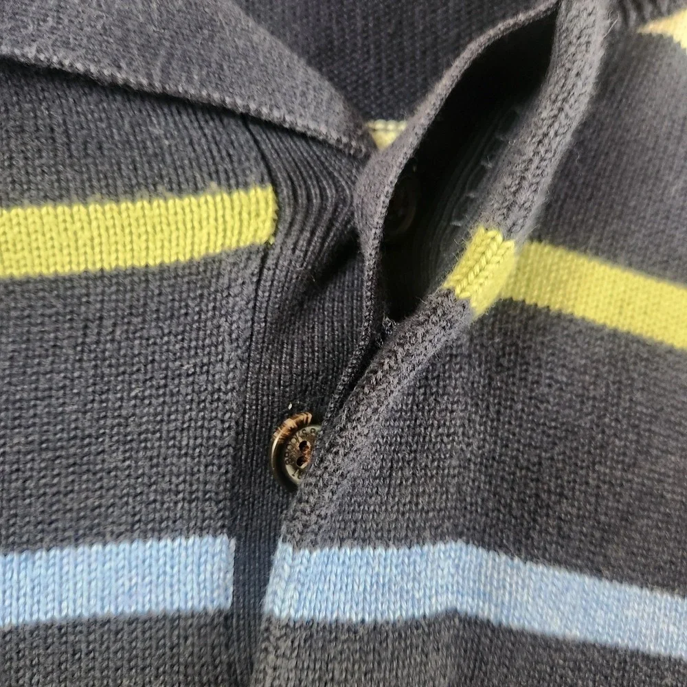 Brooks Brothers Supima Cotton Sweater 1/4 Button XL Navy Blue Long SLeeve Casual